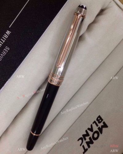 Faux Mont Blanc Pens Meisterstuck Rose Gold Clip Rollerball Pen